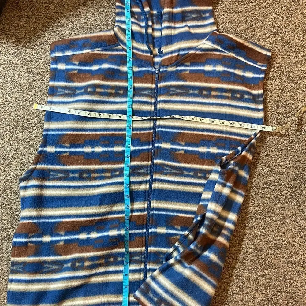 BLA ZER FIRENZE Cozy Hooded Vest with Stripes Size L